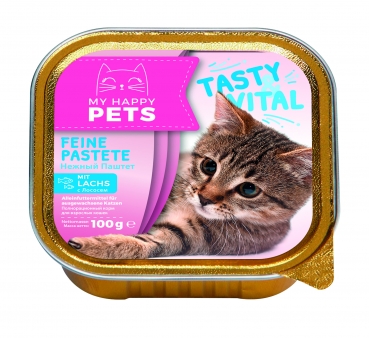MY HAPPY PETS Katzenfutter Lachs feine Pastete 1 x 100g.jpg