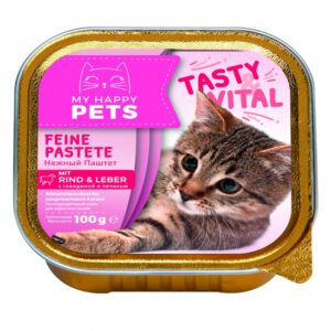 MY HAPPY PETS Katzenfutter Rind & Leber feine Pastete 1 x 100g.jpg