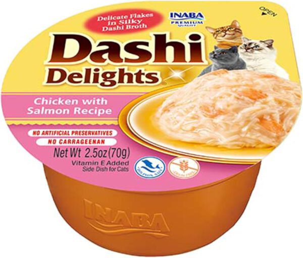 Dashi Delights Katzensnack zarte Stückchen in Sauce mit Huhn & Lachs 1 x 70g - 1.jpg