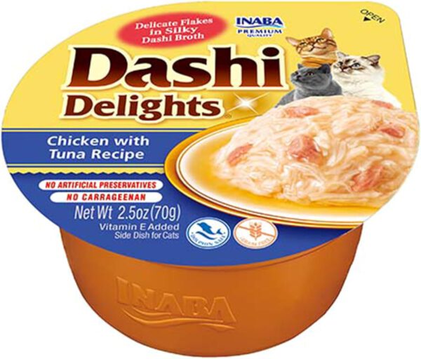 Dashi Delights Katzensnack zarte Stückchen in Sauce mit Huhn & Thunfisch 1 x 70g - 1.jpg