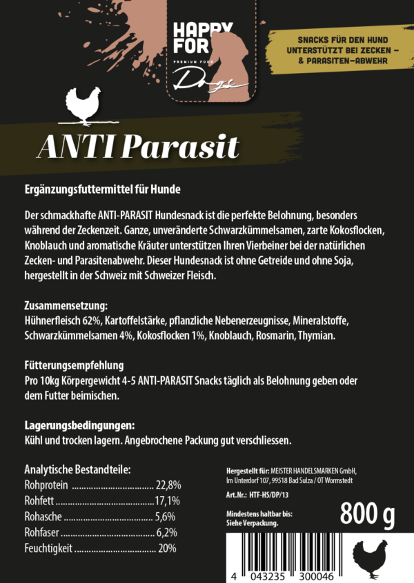 HAPPY FOR Hundesnack Anti Parasit - Huhn 800g - 3.png